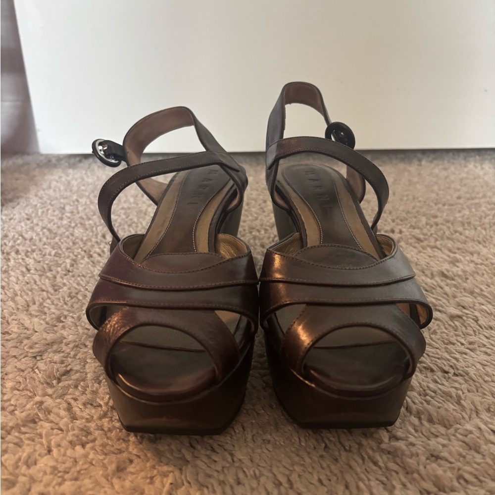 Marni Dark Brown Platform Sandals